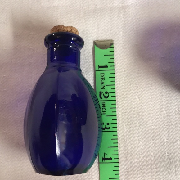 2 Unique Cobalt Blue Small Bottles Apothecary - Picture 5 of 8